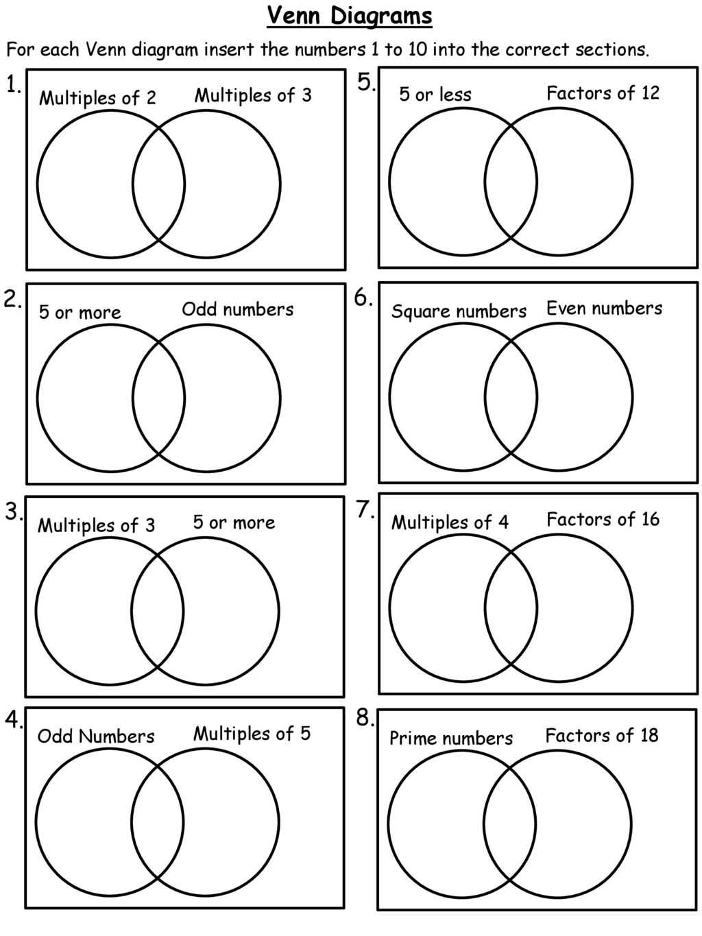 Find Lowest Common Multiple Venn Diagram Lowest Thirdspacele